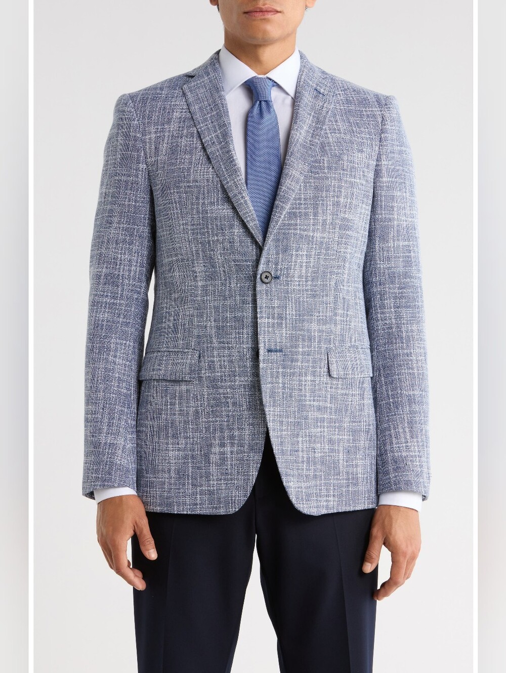 John Varvatos Star USA Screeweave Knit Sport Coat 42 L Blue